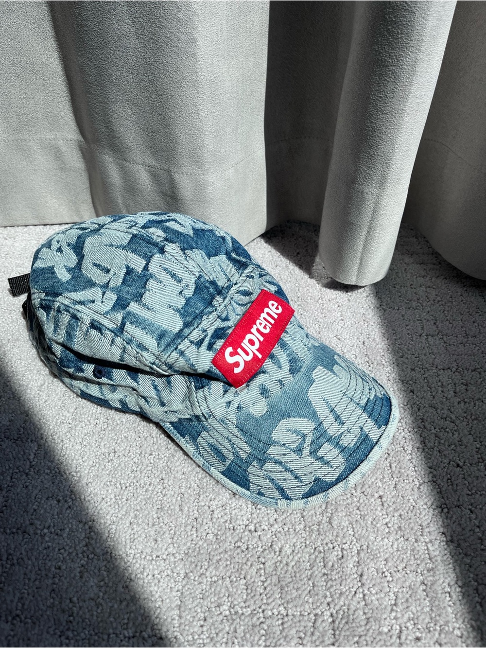 Supreme Men’s Jacquard Denim Camp Cap